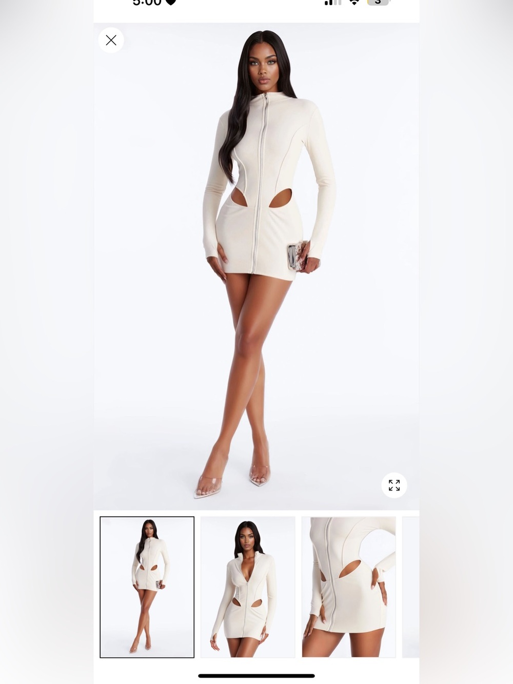 FashionNova mini zip up dress